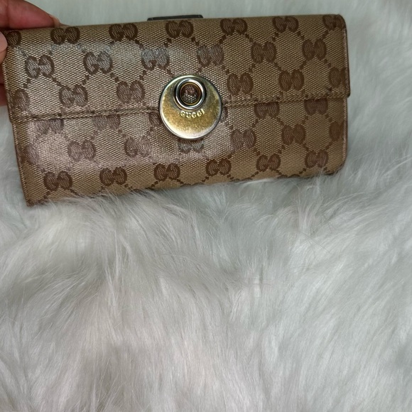 Authentic vintage Gucci canvas eclipse continental wallet - Picture 1 of 9